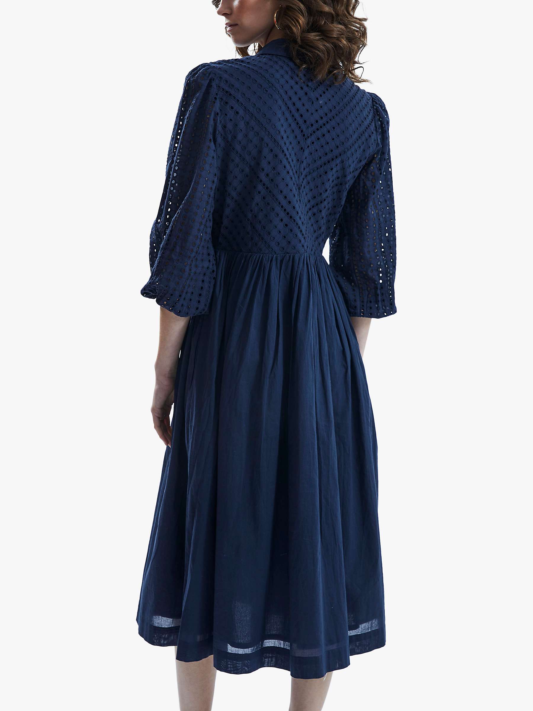 Buy James Lakeland Broderie Anglaise Midi Dress, Navy Online at johnlewis.com