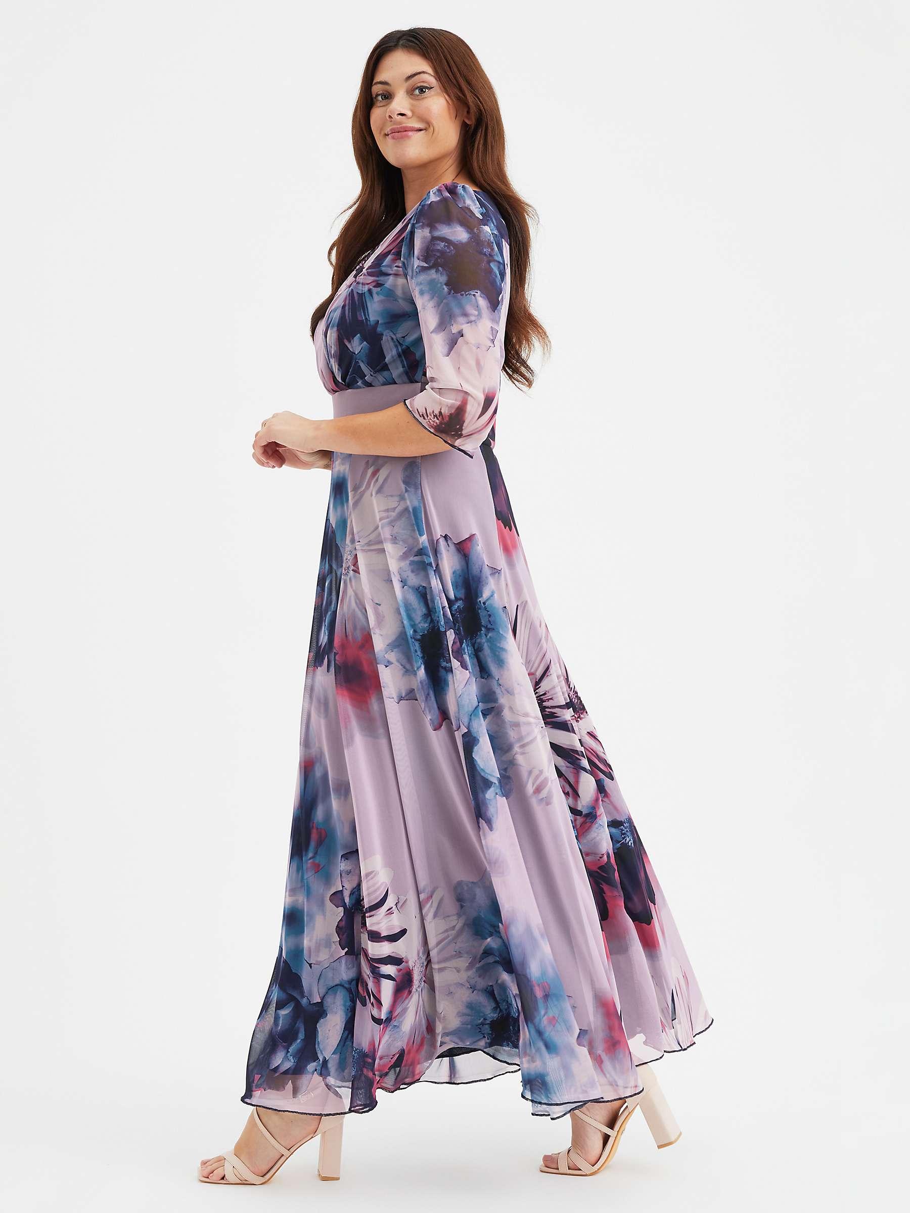 Buy Scarlett & Jo Verity Floral Maxi Gown Dress, Indigo Rose Online at johnlewis.com
