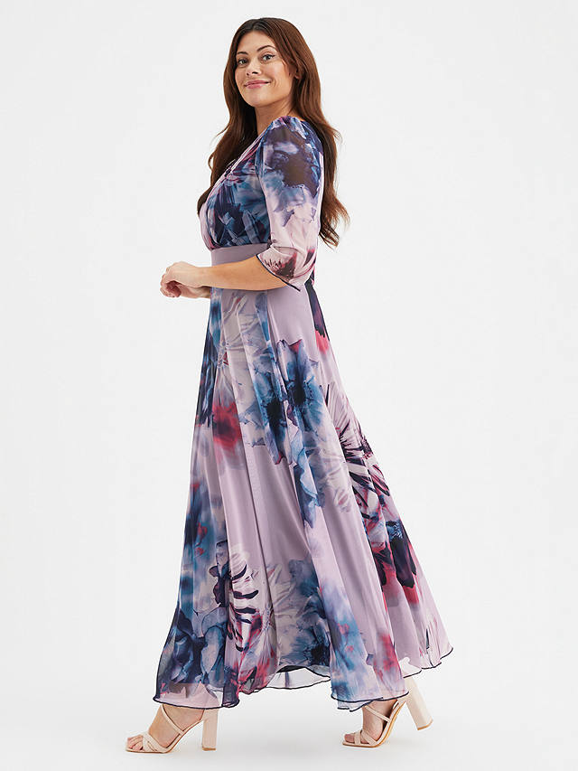 Scarlett & Jo Verity Floral Maxi Gown Dress, Indigo Rose