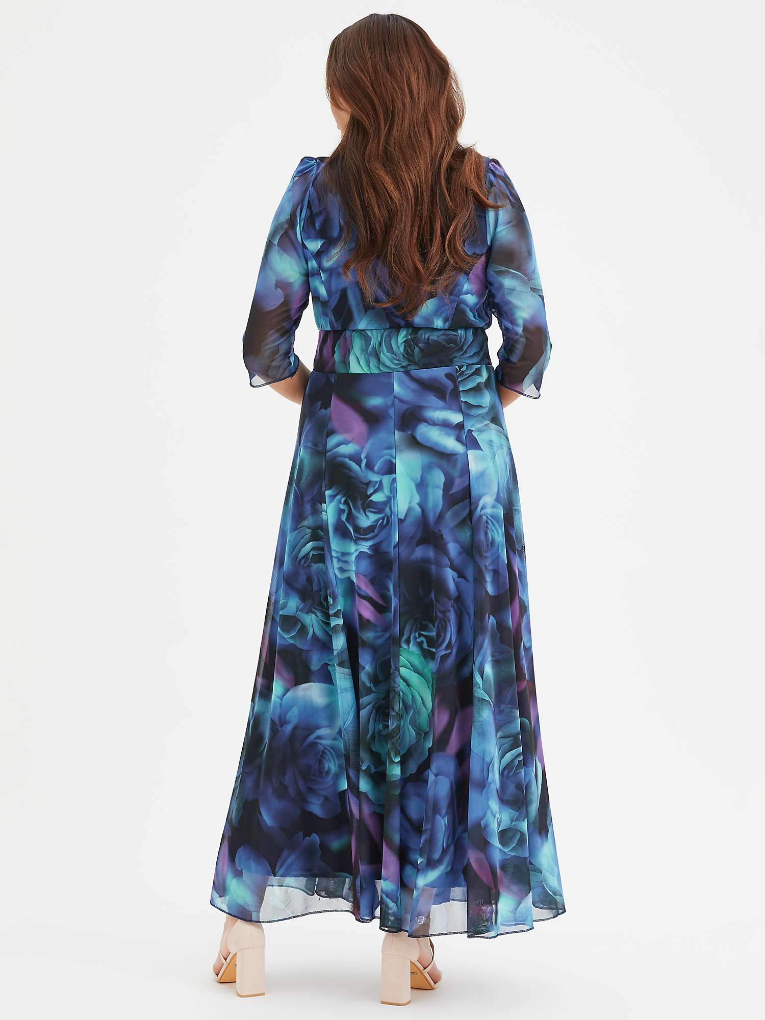 Buy Scarlett & Jo Elizabeth Floral Wrap Neck Maxi Dress, Teal Online at johnlewis.com
