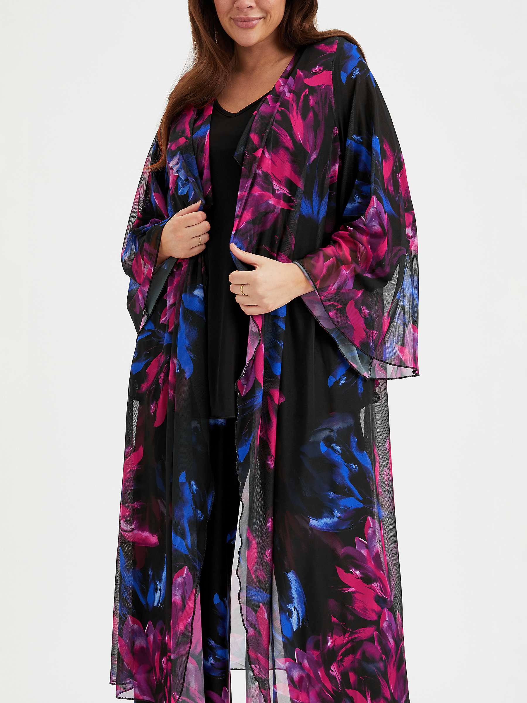 Buy Scarlett & Jo Floral Print Waterfall Neck Kimono, Multi Online at johnlewis.com