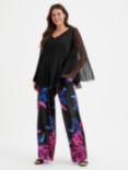 Scarlett & Jo Wide Leg Trousers, Black/Multi