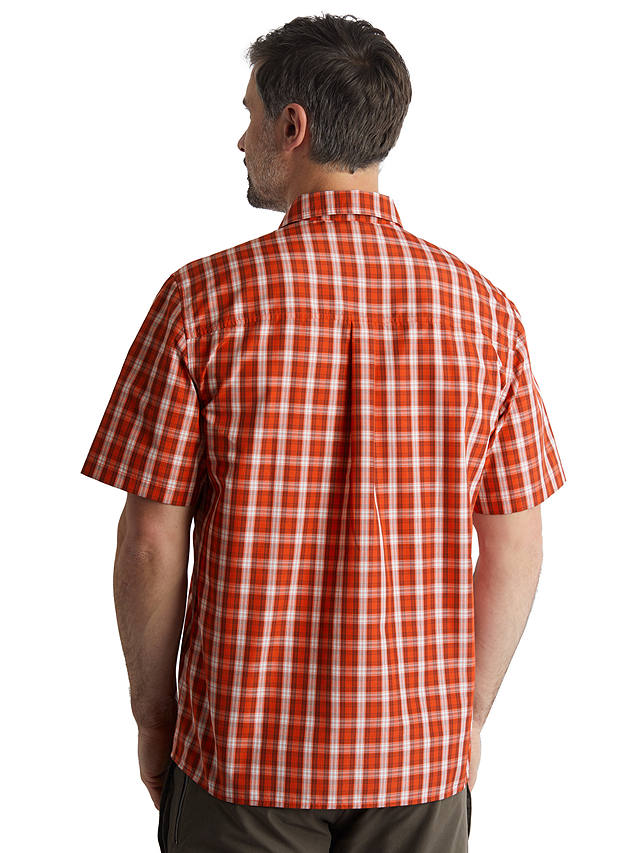 Rohan Coast Short Sleeve Checked Shirt, Solar Orange