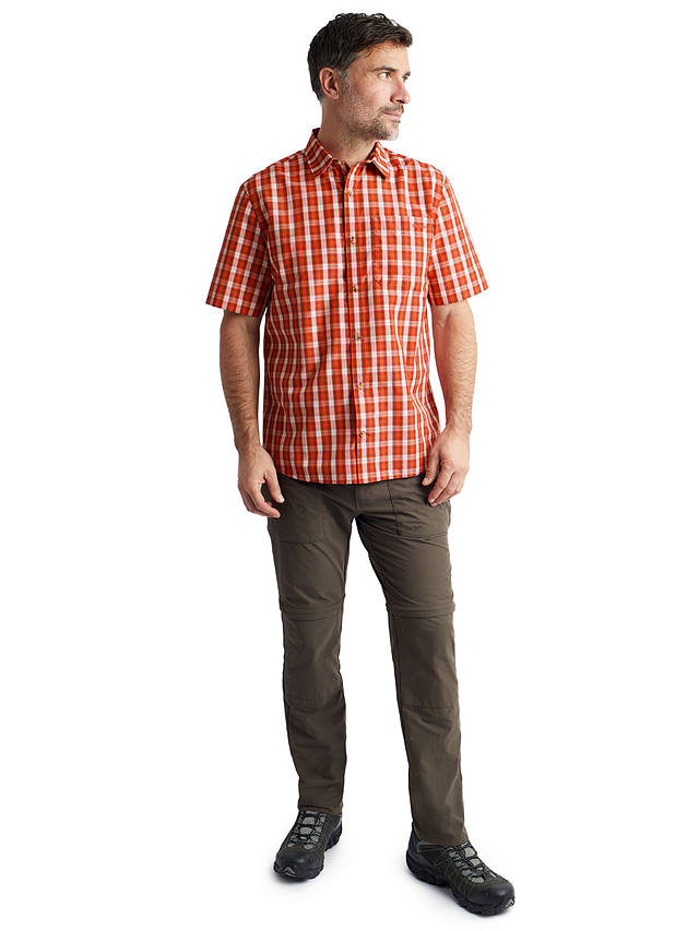 Rohan Coast Short Sleeve Checked Shirt, Solar Orange