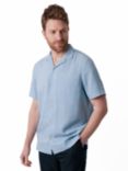 Rohan Porto Linen Blend Short Sleeve Shirt, Chambray Blue Stripe