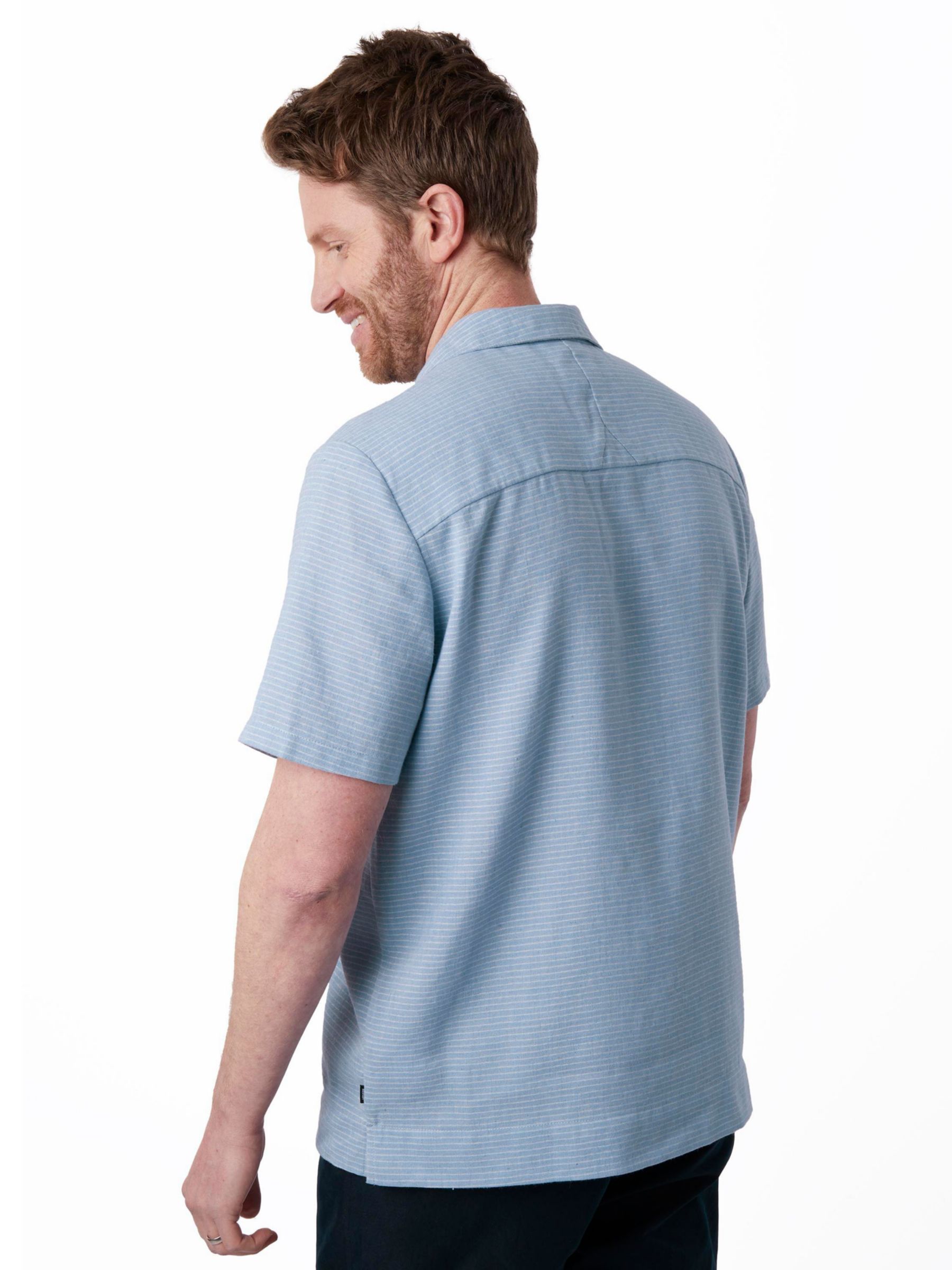 Buy Rohan Porto Linen Blend Short Sleeve Shirt, Chambray Blue Stripe Online at johnlewis.com