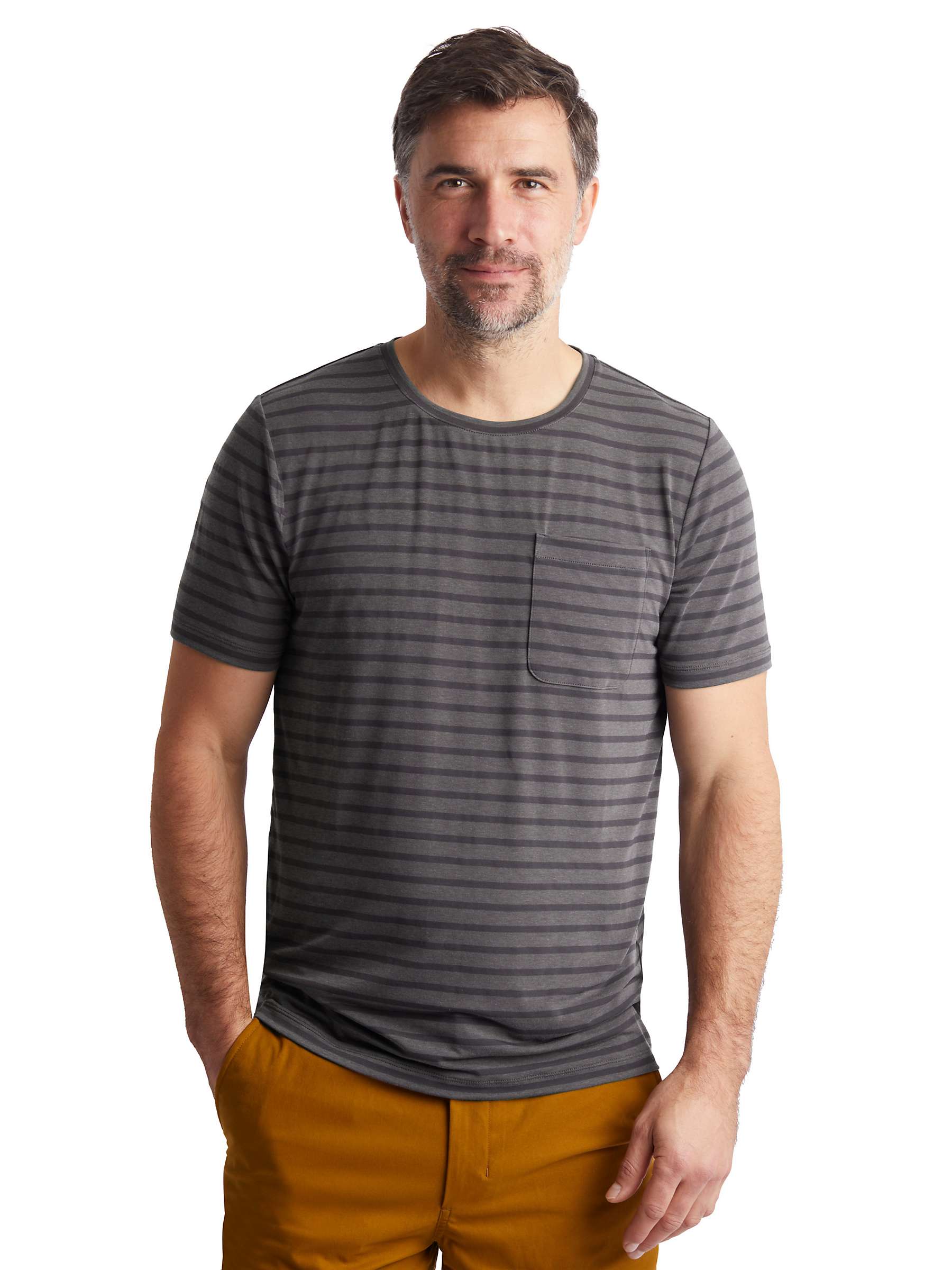 Buy Rohan Harbour Stretch Stripe Short Sleeve T-Shirt, Stormy Grey Online at johnlewis.com
