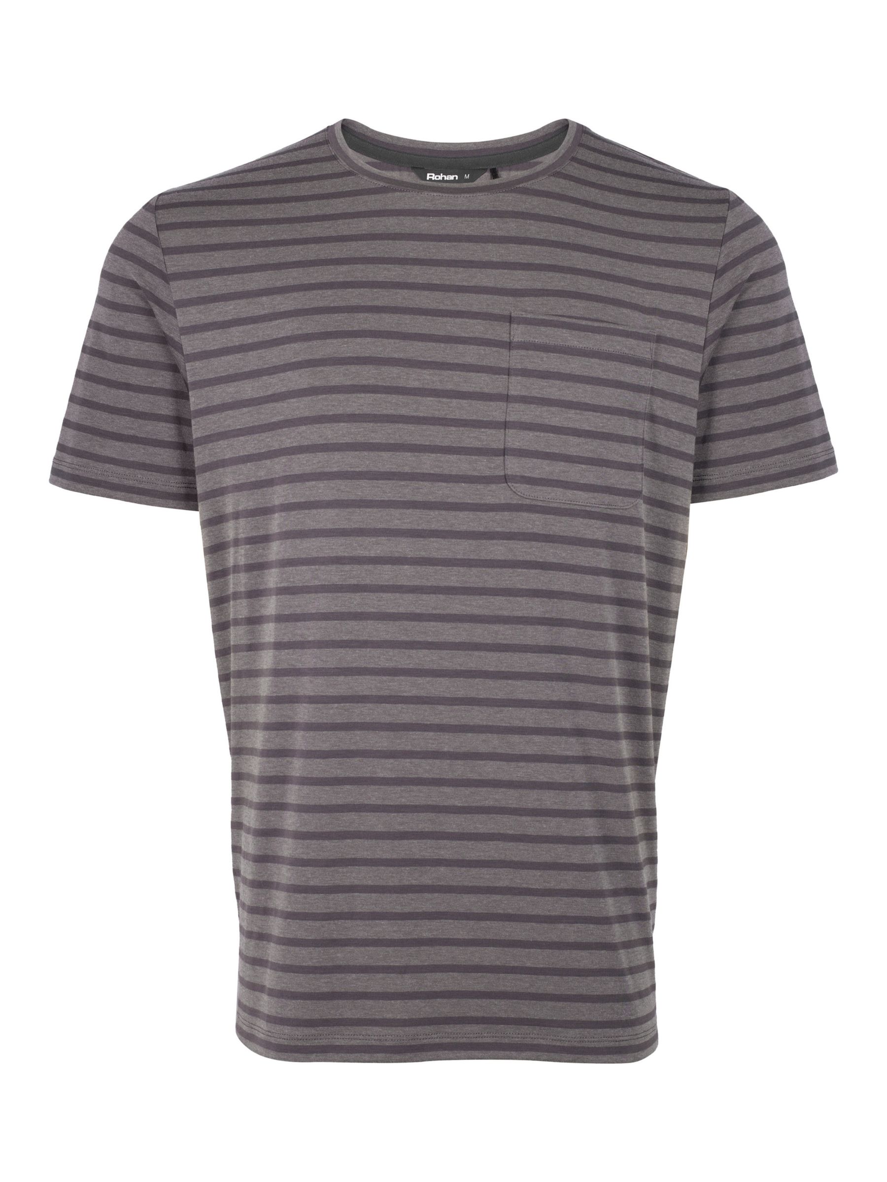 Rohan Harbour Stretch Stripe Short Sleeve T-Shirt, Stormy Grey, S