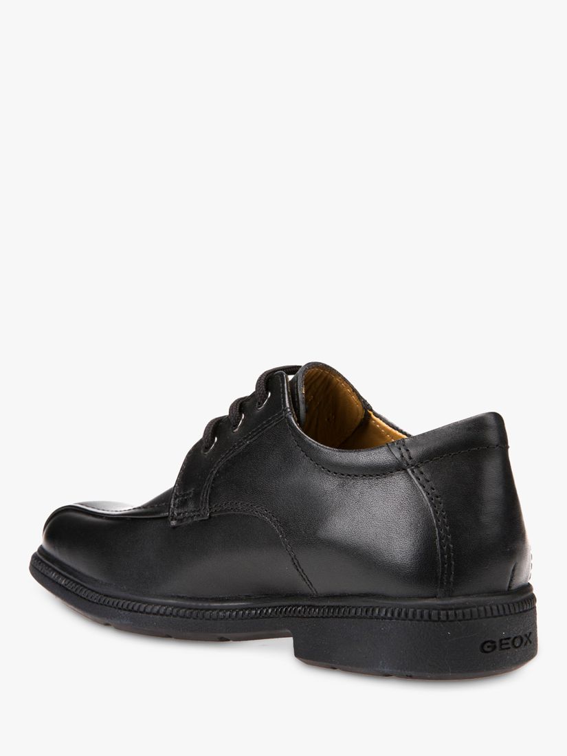 Geox Kids' J Federico Leather Lace Up School Shoes, Black, EU41