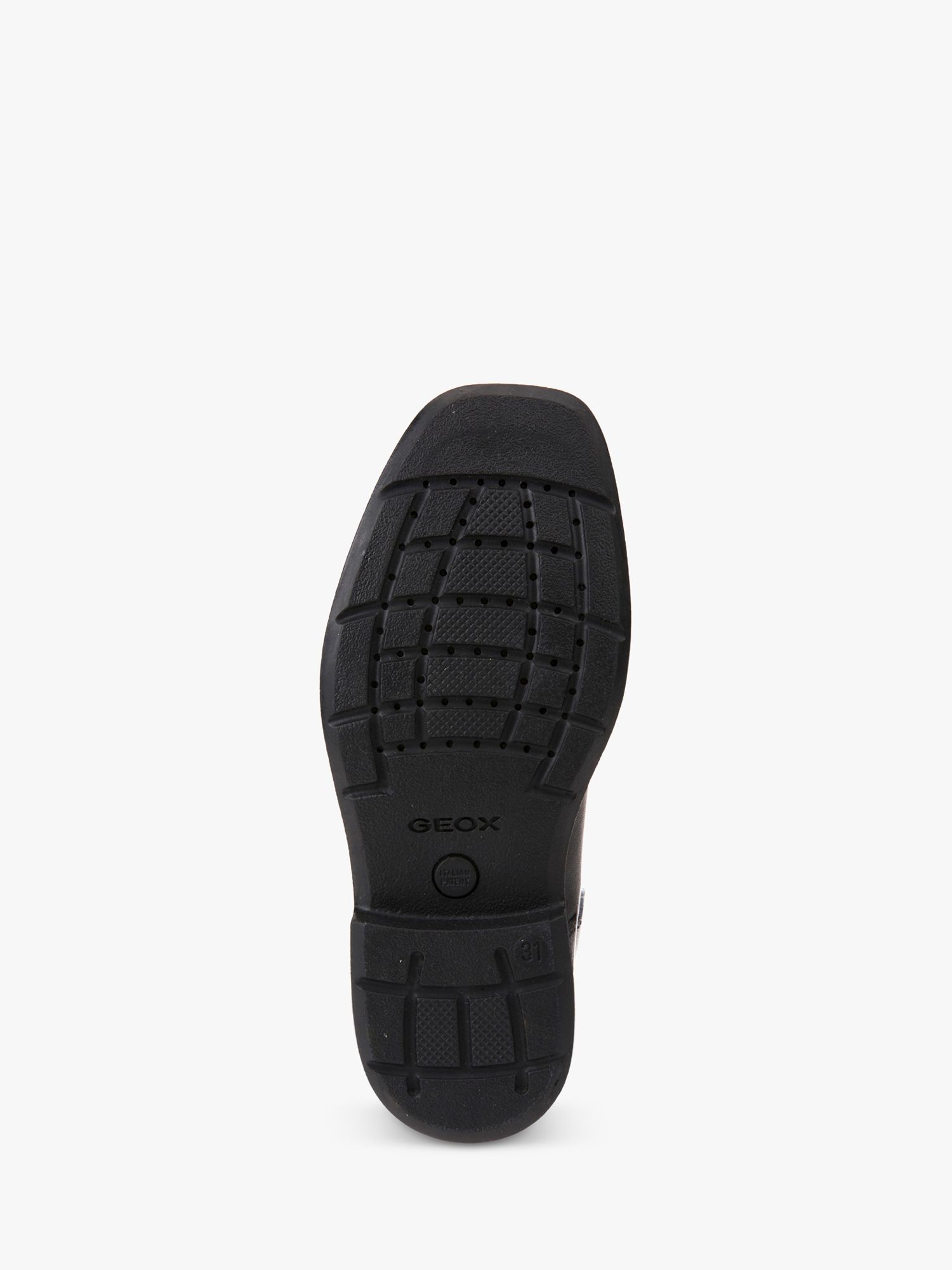 Geox Kids' J Federico Leather Lace Up School Shoes, Black, EU41