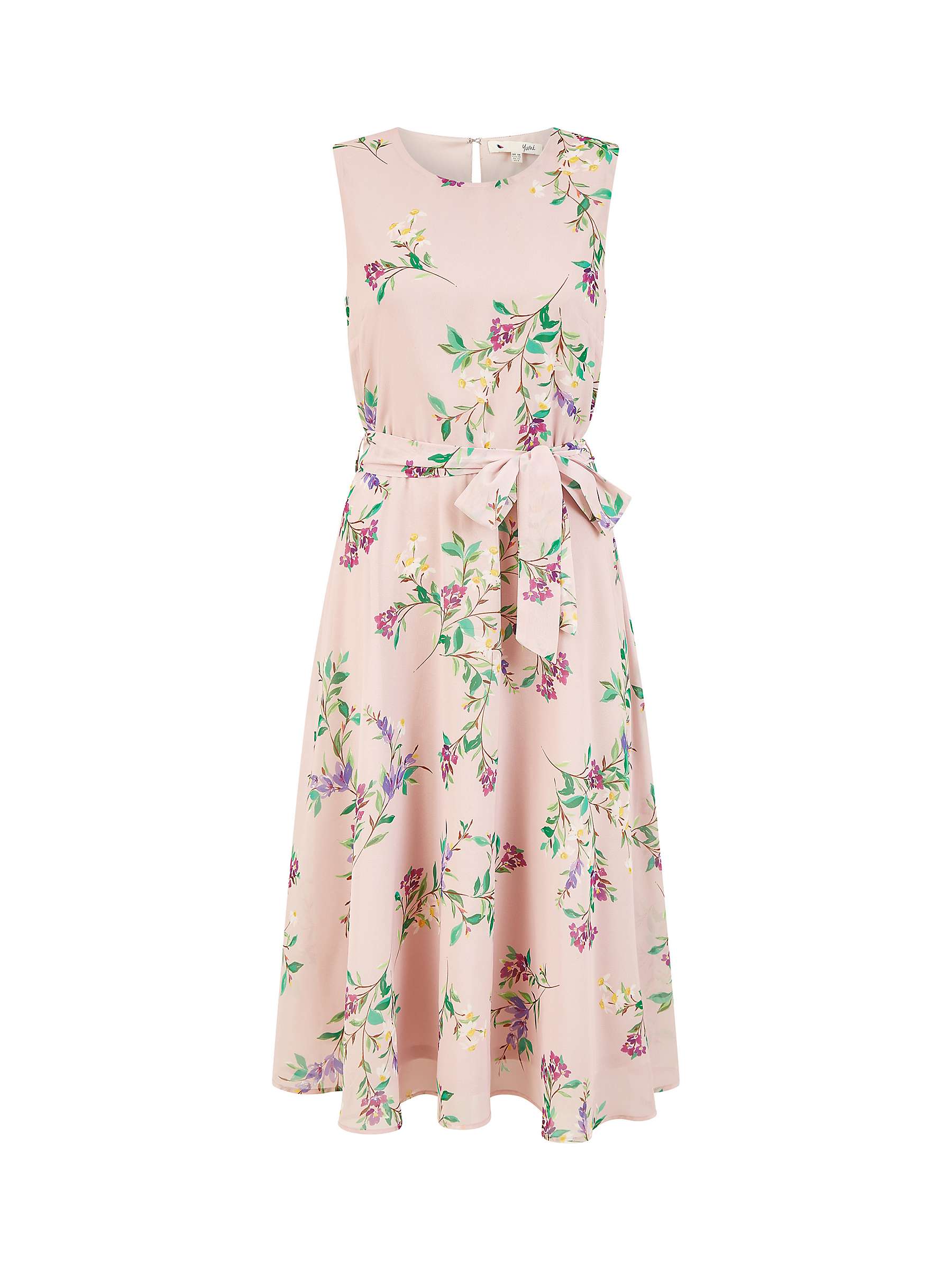 Buy Yumi Floral Print Midi Skater Dress, Blush/Multi Online at johnlewis.com