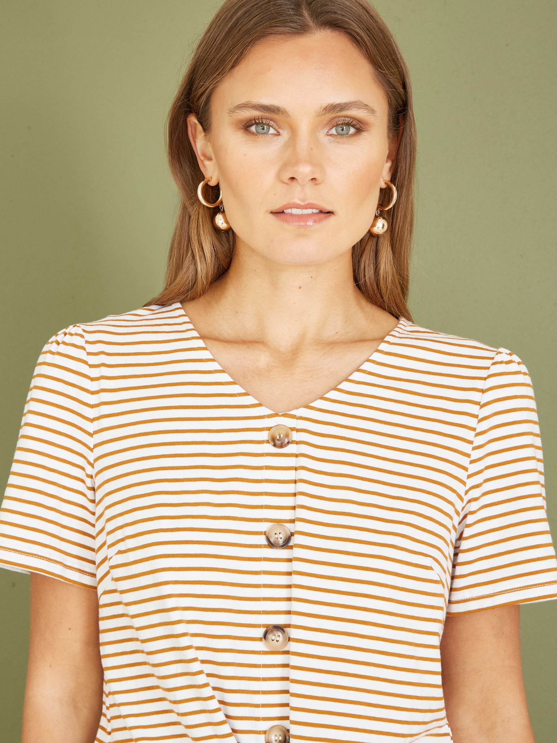 Buy Yumi Stripe Jersey Tie Hem T-Shirt Online at johnlewis.com