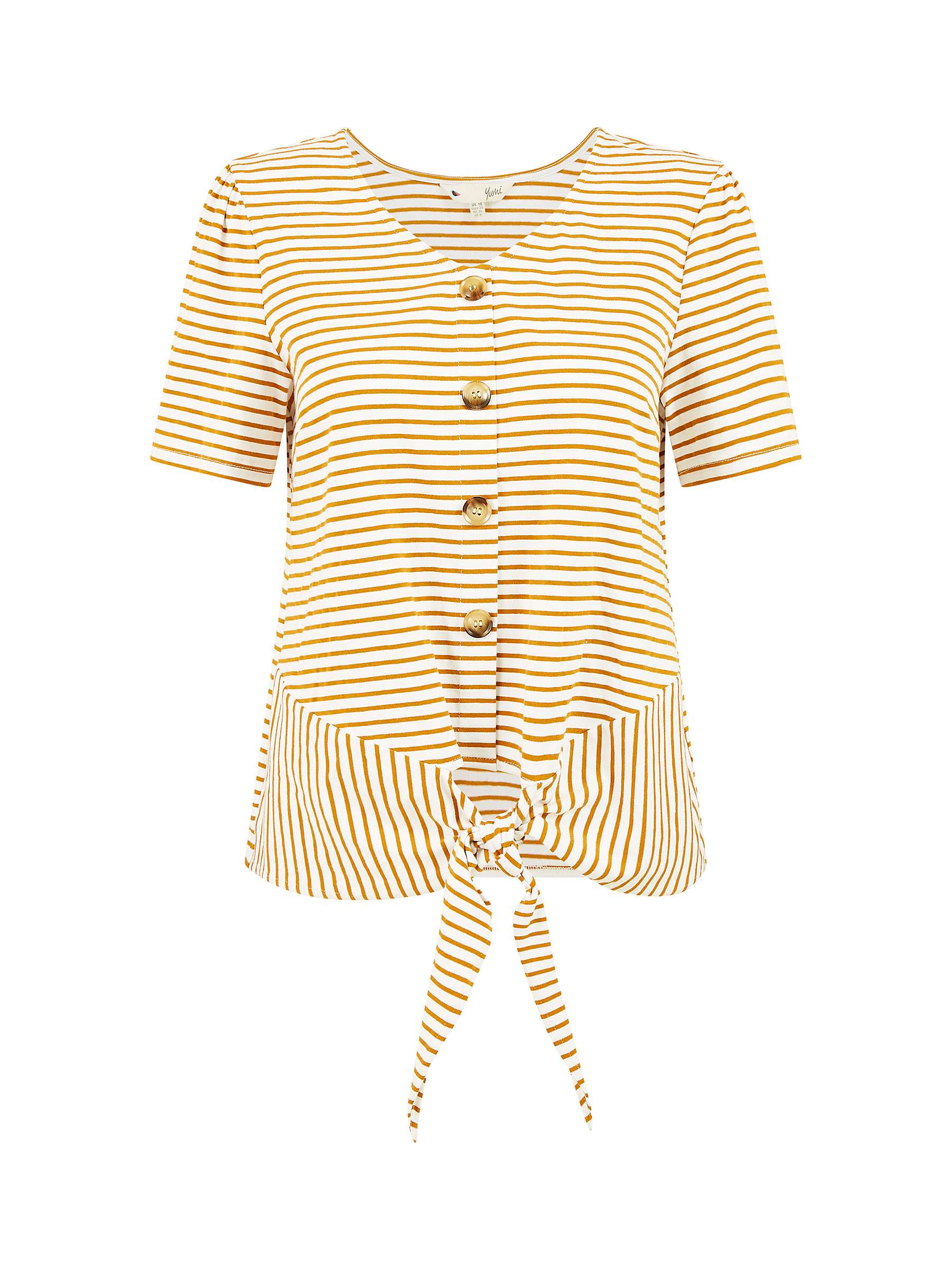 Buy Yumi Stripe Jersey Tie Hem T-Shirt Online at johnlewis.com