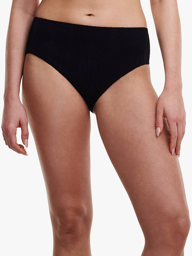 Chantelle Pulp Swimwear Textured Full Brief Bikini Bottoms, Black