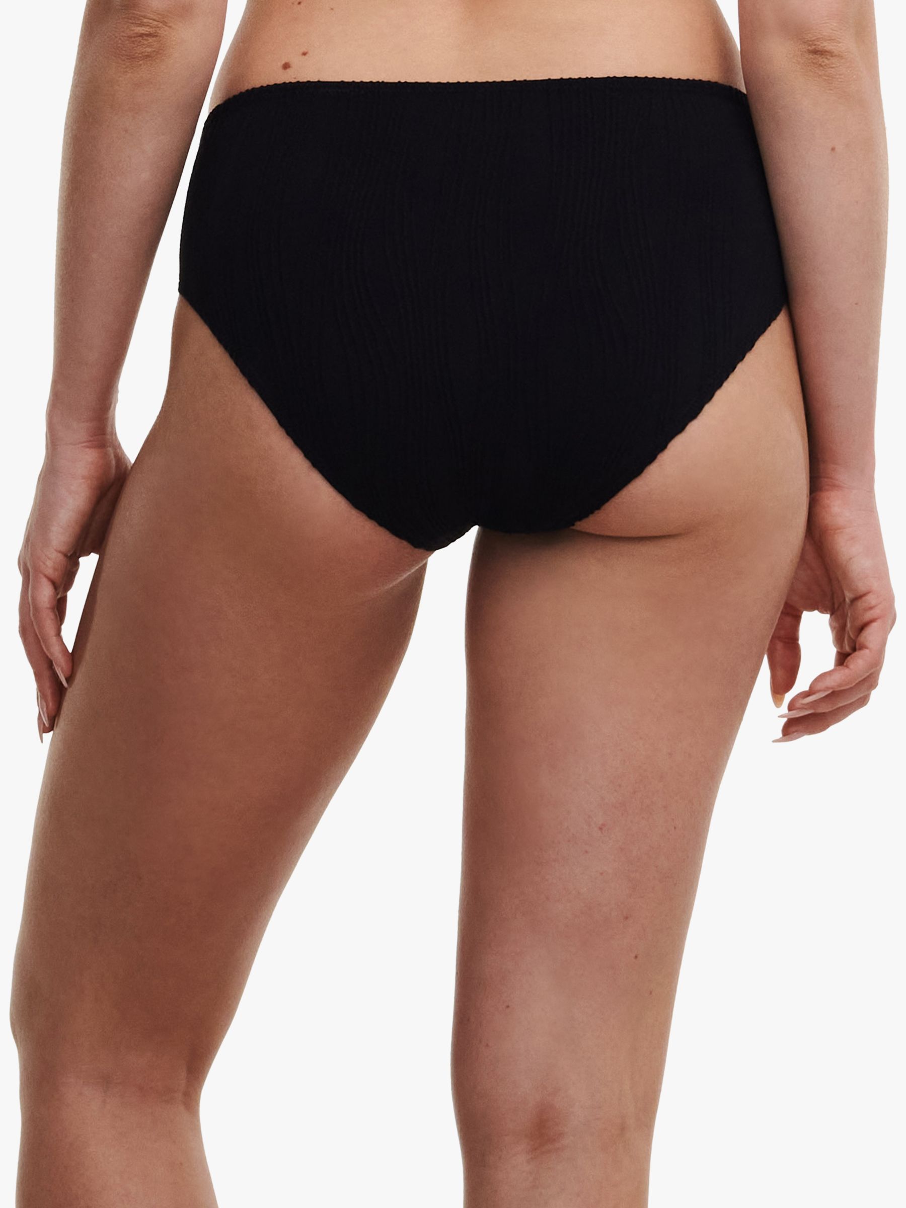 Chantelle Pulp Swimwear Textured Full Brief Bikini Bottoms, Black, One Size