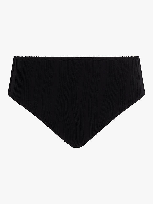 Chantelle Pulp Swimwear Textured Full Brief Bikini Bottoms, Black