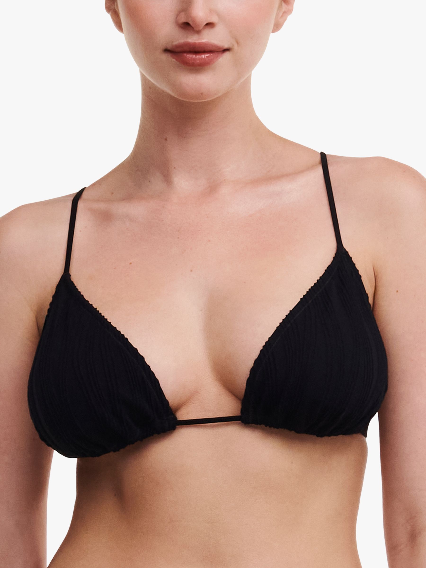 Chantelle Pulp Swimwear Textured Triangle Bikini Top, Black, XS-S