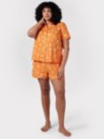 Chelsea Peers Curve Tropical Holiday Short Pyjamas, Orange