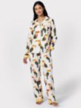 Chelsea Peers Organic Cotton Blend Toucan Long Pyjama Set, Off White/Multi