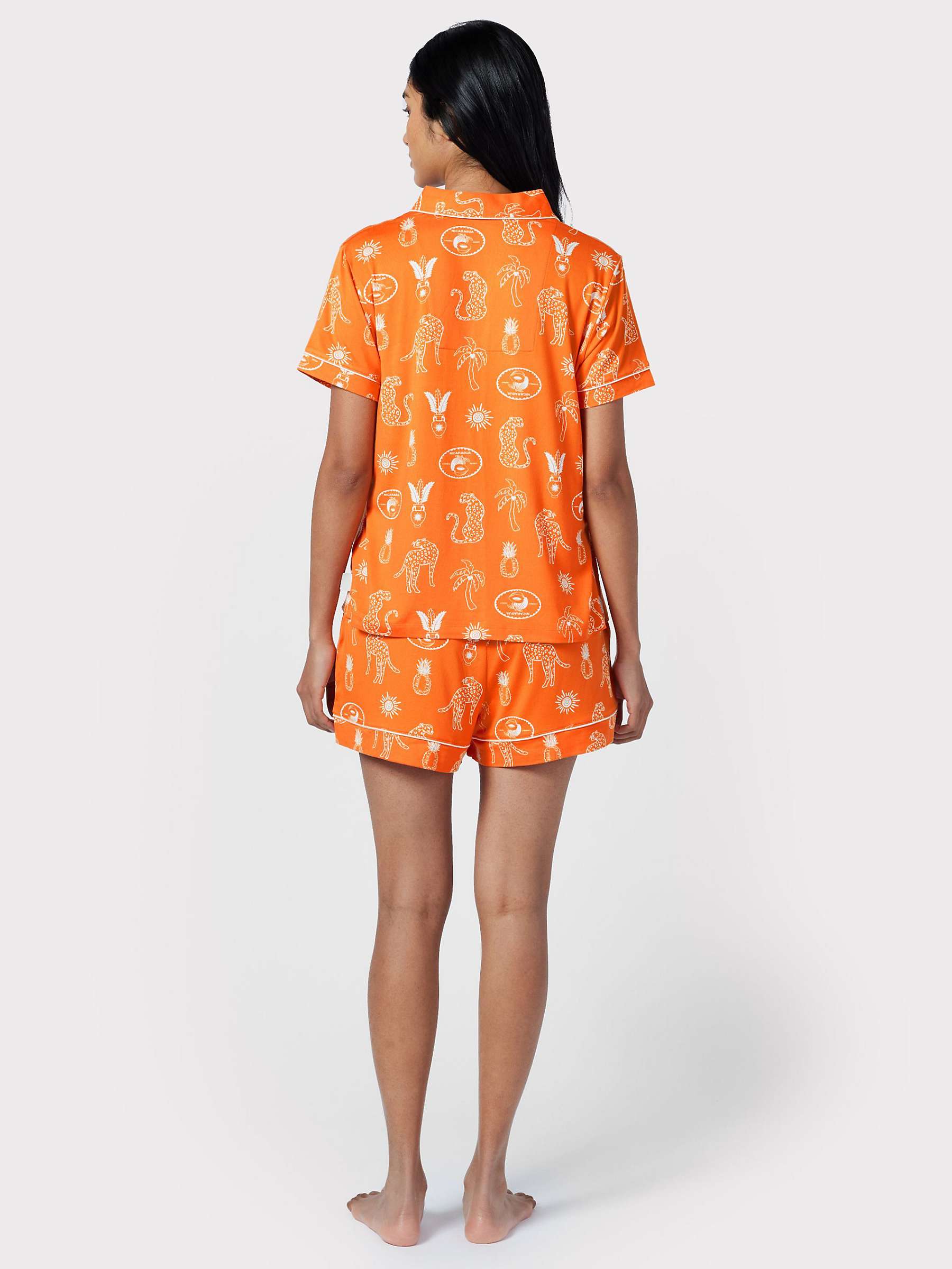 Buy Chelsea Peers Tropical Holiday Print Short Pyjamas, Orange Online at johnlewis.com