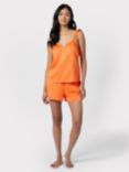 Chelsea Peers Satin Jacquard Palm Short Pyjamas, Orange