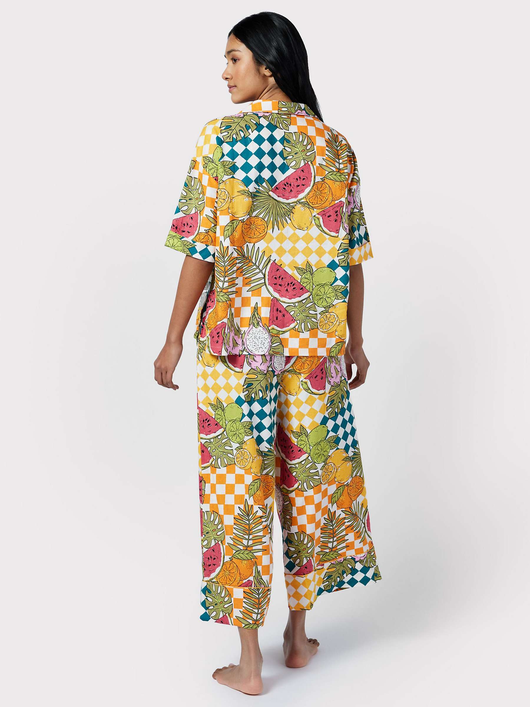 Buy Chelsea Peers Fruit Checkerboard Cropped Pyjamas, Multi Online at johnlewis.com