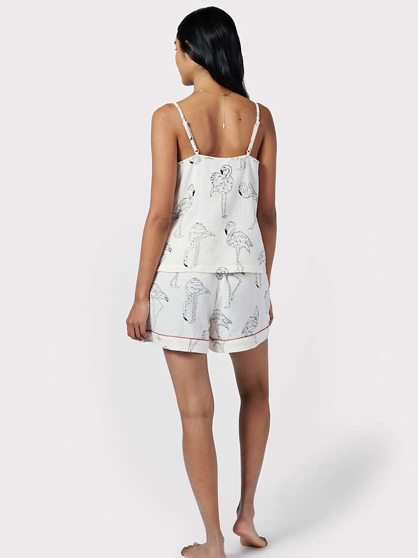 Buy Chelsea Peers Flamingo Print Cotton Cheesecloth Cami & Short Pyjamas, Off White Online at johnlewis.com