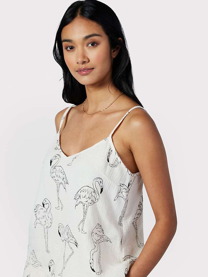 Buy Chelsea Peers Flamingo Print Cotton Cheesecloth Cami & Short Pyjamas, Off White Online at johnlewis.com