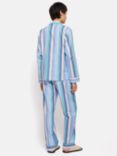 Jigsaw Stripe Brushed Cotton Twill Pyjamas, Blue/Multi