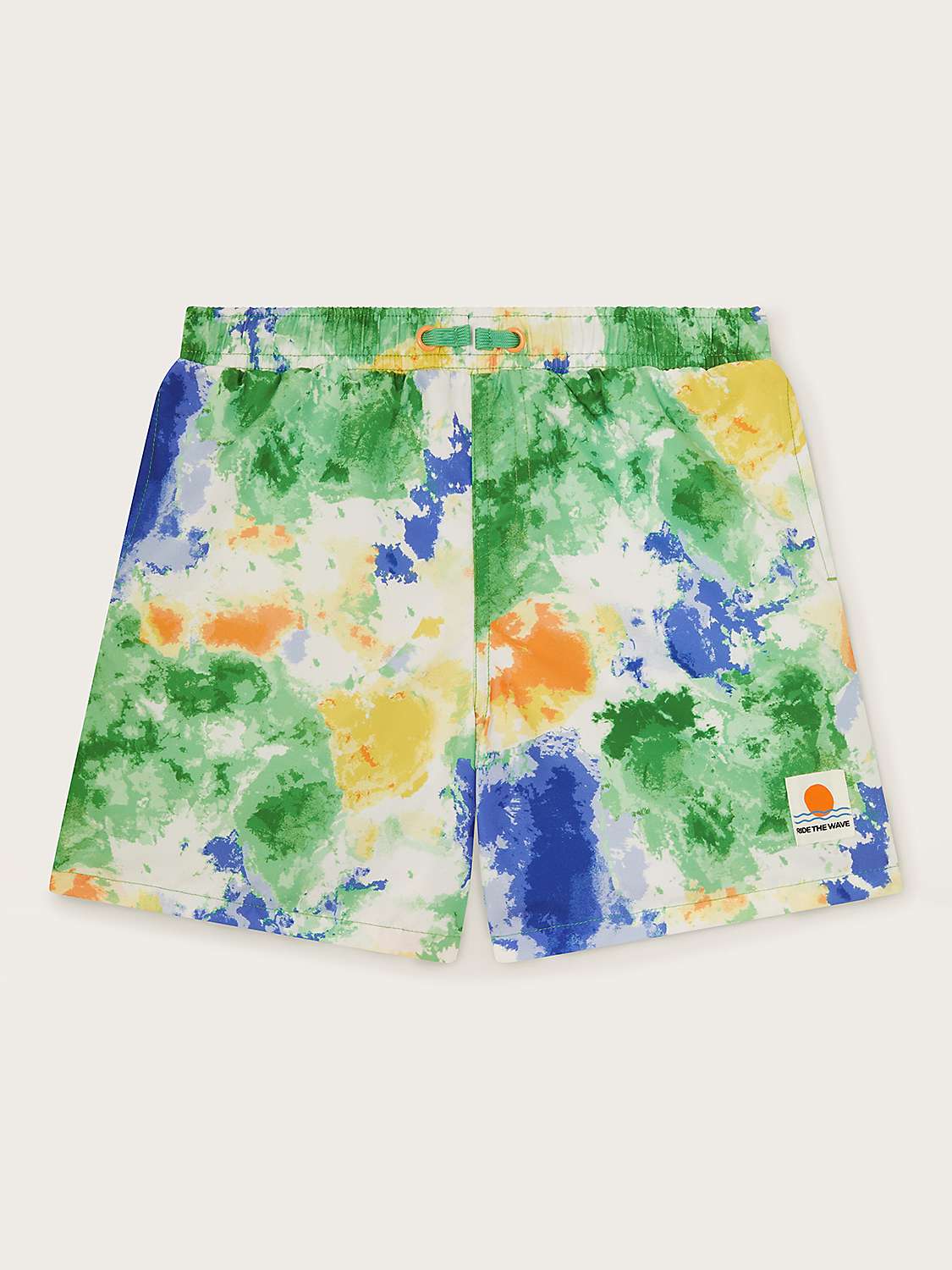 Buy Monsoon Kids' Tie Dye Print Drawstring Swim Shorts, Green/Multi Online at johnlewis.com