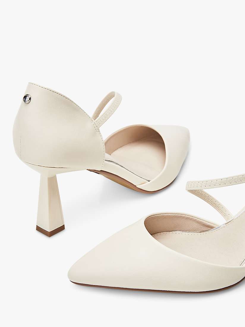 Buy Moda in Pelle Camariya Flared Heel Leather Court Shoes, Off White Online at johnlewis.com