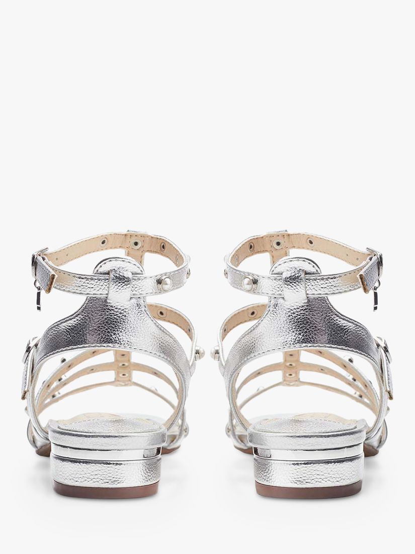 Moda in Pelle Olaino Leather Sandals, Silver, 4