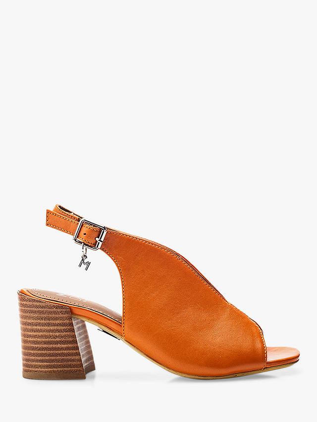 Moda in Pelle Lonnia Leather Block Heel Sandals, Orange