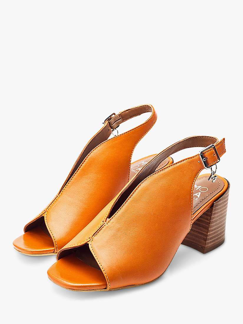 Buy Moda in Pelle Lonnia Leather Block Heel Sandals, Orange Online at johnlewis.com