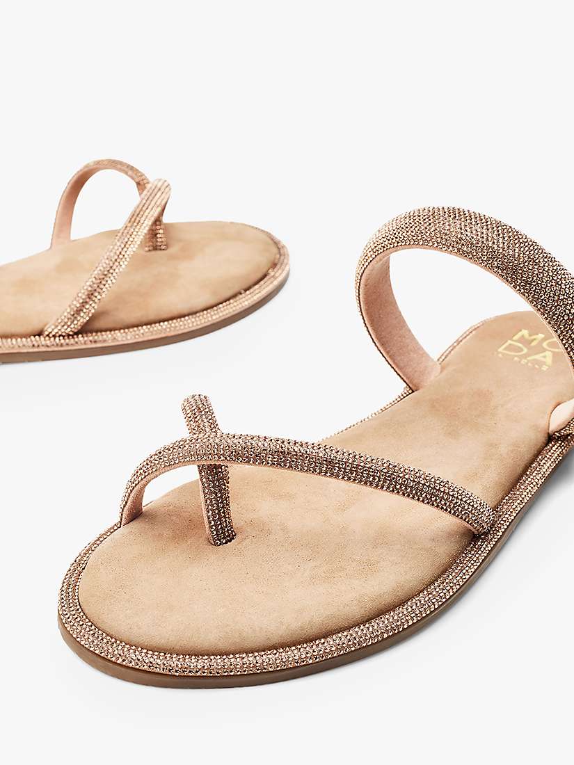 Buy Moda in Pelle Ottie Flat Sandals, Rose Gold Online at johnlewis.com