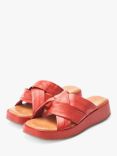 Moda in Pelle Grana Slider Leather Sandals, Red