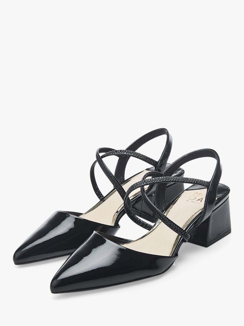 Moda in Pelle Caydence Two Part Block Heel Leather Court Shoes, Black