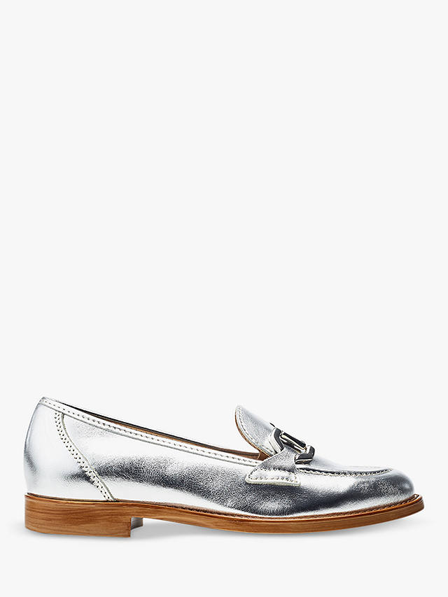 Moda in Pelle Elsbeth Leather Loafers, Silver