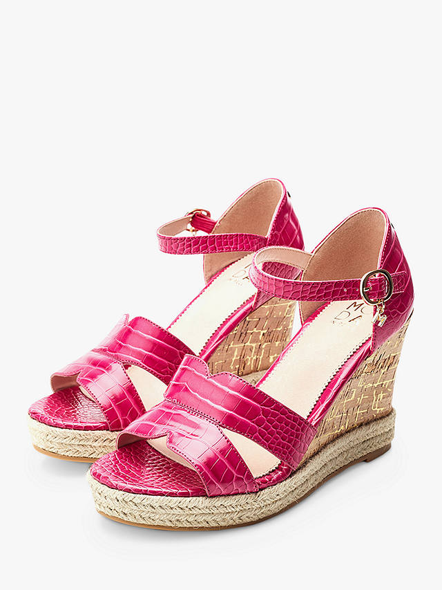 Moda in Pelle Rikolia Wedge Heel Sandals, Raspberry