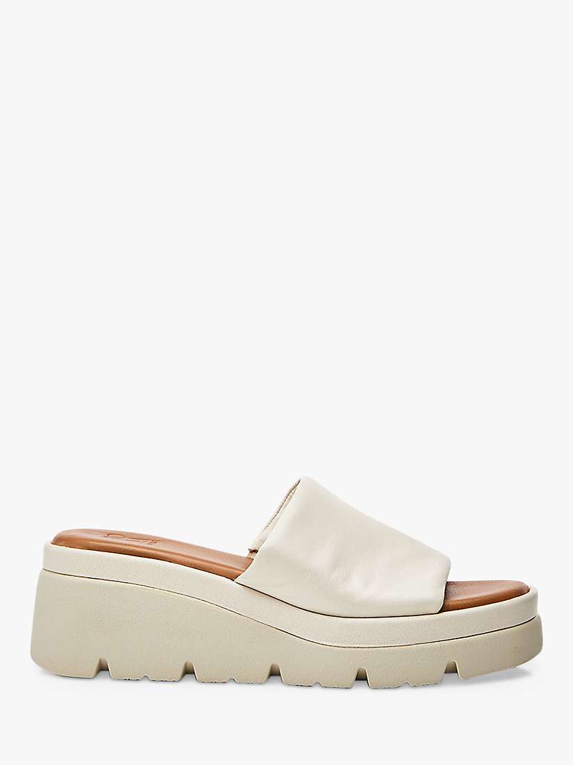 Buy Moda in Pelle Namay Low Wedge Leather Slider Sandals, Off White Online at johnlewis.com
