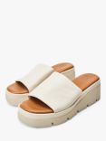 Moda in Pelle Namay Low Wedge Leather Slider Sandals, Off White