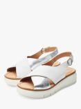 Moda in Pelle Rebel Leather Sandals, White - Silver