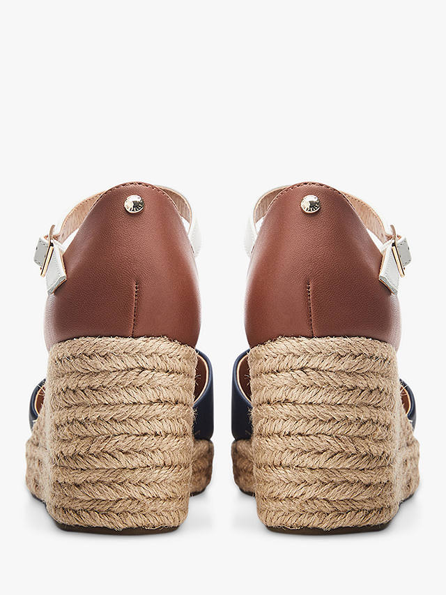 Moda in Pelle Gialla Leather Espadrille Sandals, Navy