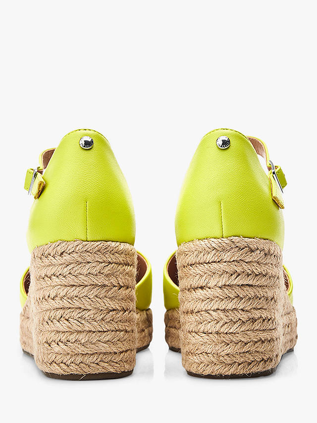 Moda in Pelle Gialla Leather Espadrille Sandals, Lime Green