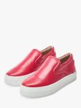 Moda in Pelle Adreenia Leather Slip On Trainers, Raspberry