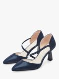 Moda in Pelle Camariya Lizard Effect Court Shoes, Navy