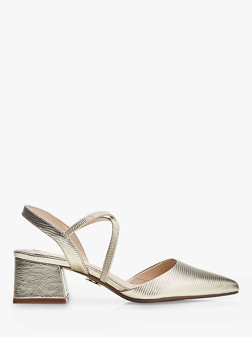 Buy Moda in Pelle Caydence Lizard Effect Leather Court Shoes, Gold Online at johnlewis.com