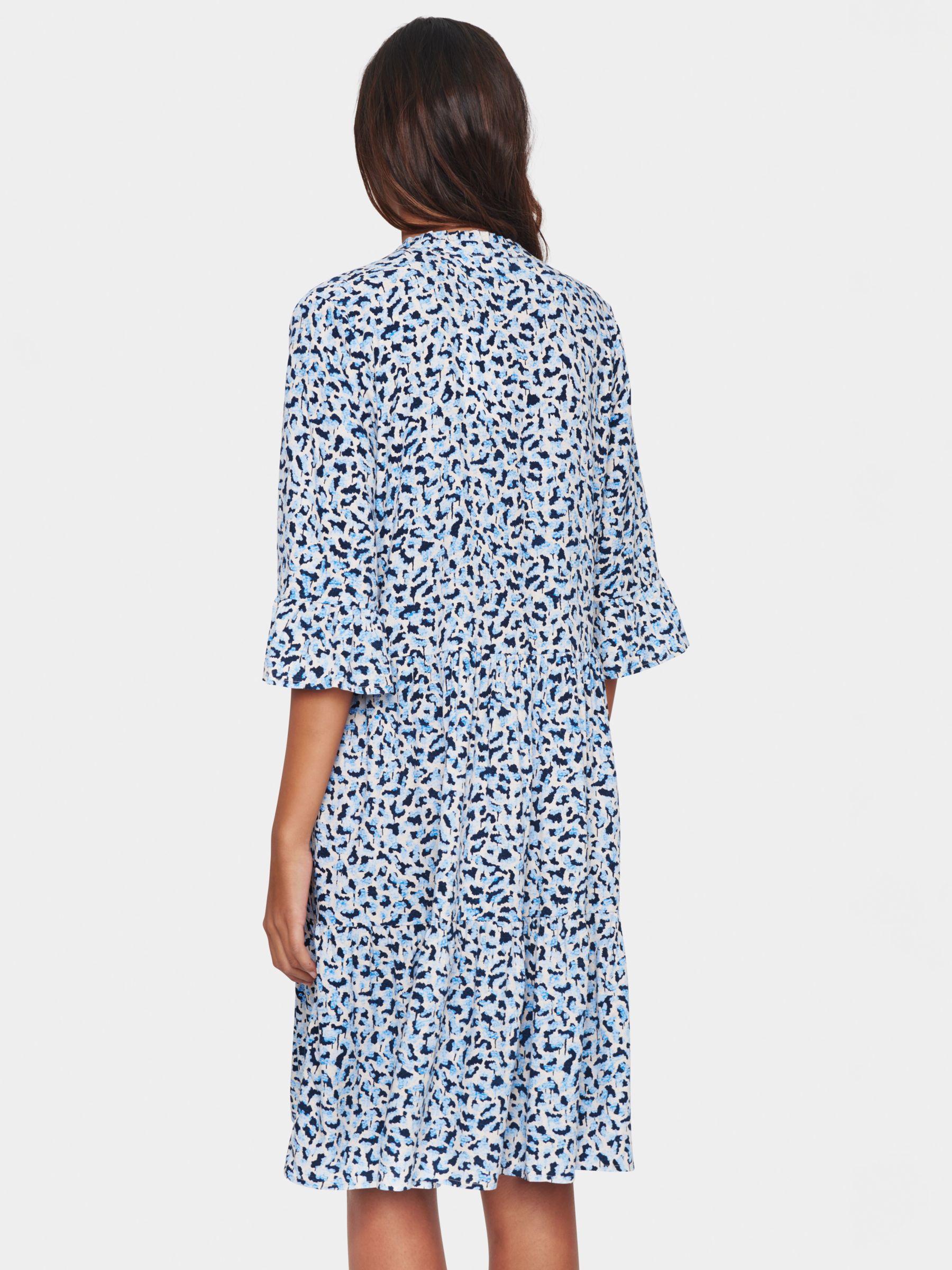 Saint Tropez Eda Leopard Print Knee Length Half Sleeve Dress, Palace Blue Skyes, XS