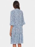 Saint Tropez Eda Leopard Print Knee Length Half Sleeve Dress, Palace Blue Skyes