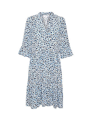 Saint Tropez Eda Leopard Print Knee Length Half Sleeve Dress, Palace Blue Skyes